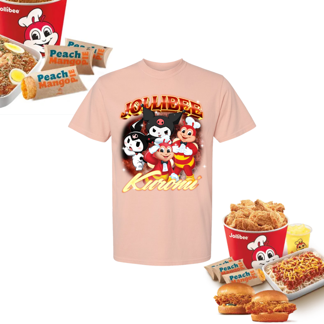 Jollibee X Kuromi Peach T Shirt JollibeeProShop jollibee-x-kuromi-peach-t-shirt-jollibeeproshop
